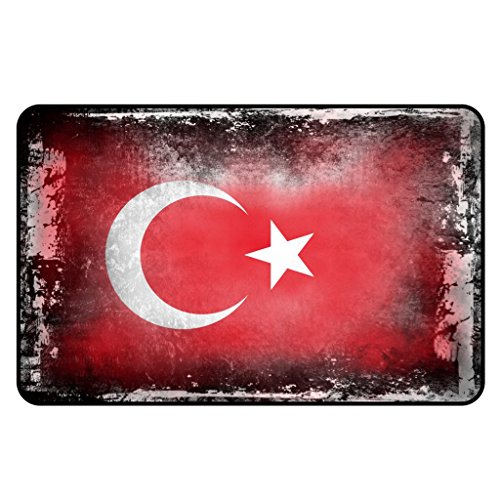 Cadora Magnetschild Kühlschrankmagnet Flagge Türkei Shabby chic abgenutzt alt gebraucht von Cadora