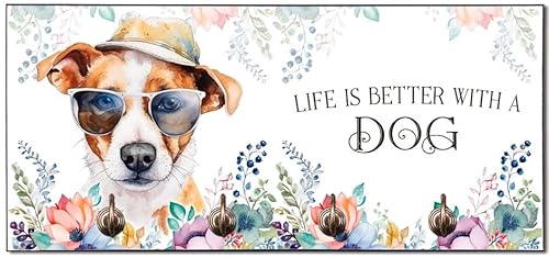 Cadouri Design-Hundegarderobe mit Jack Russell Terrier - Leinenhalterung für Halsband, Leine & Geschirr - originelles Geschenk für Hundebesitzer - handgefertigt Cadouri Design-Hundegarderobe mit Jack Russell Terrier - Leinenhalterung für Halsband, Leine & Geschirr - originelles Geschenk für Hundebesitzer - handgefertigt von Cadouri