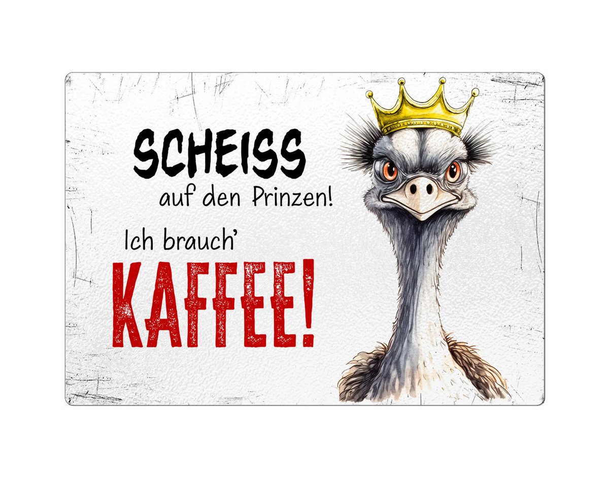 Cadouri Frühstücksbrett ICH BRAUCH' KAFFEE! - Glasschneidebrett mit Motiv, Frühstücksbrettchen, Glas, (1-St., 1 Schneidebrettchen mit 4 rutschhemmenden Gummifüßchen), Glasbrettchen mit strukturierter Oberfläche und abgerundete Ecken von Cadouri