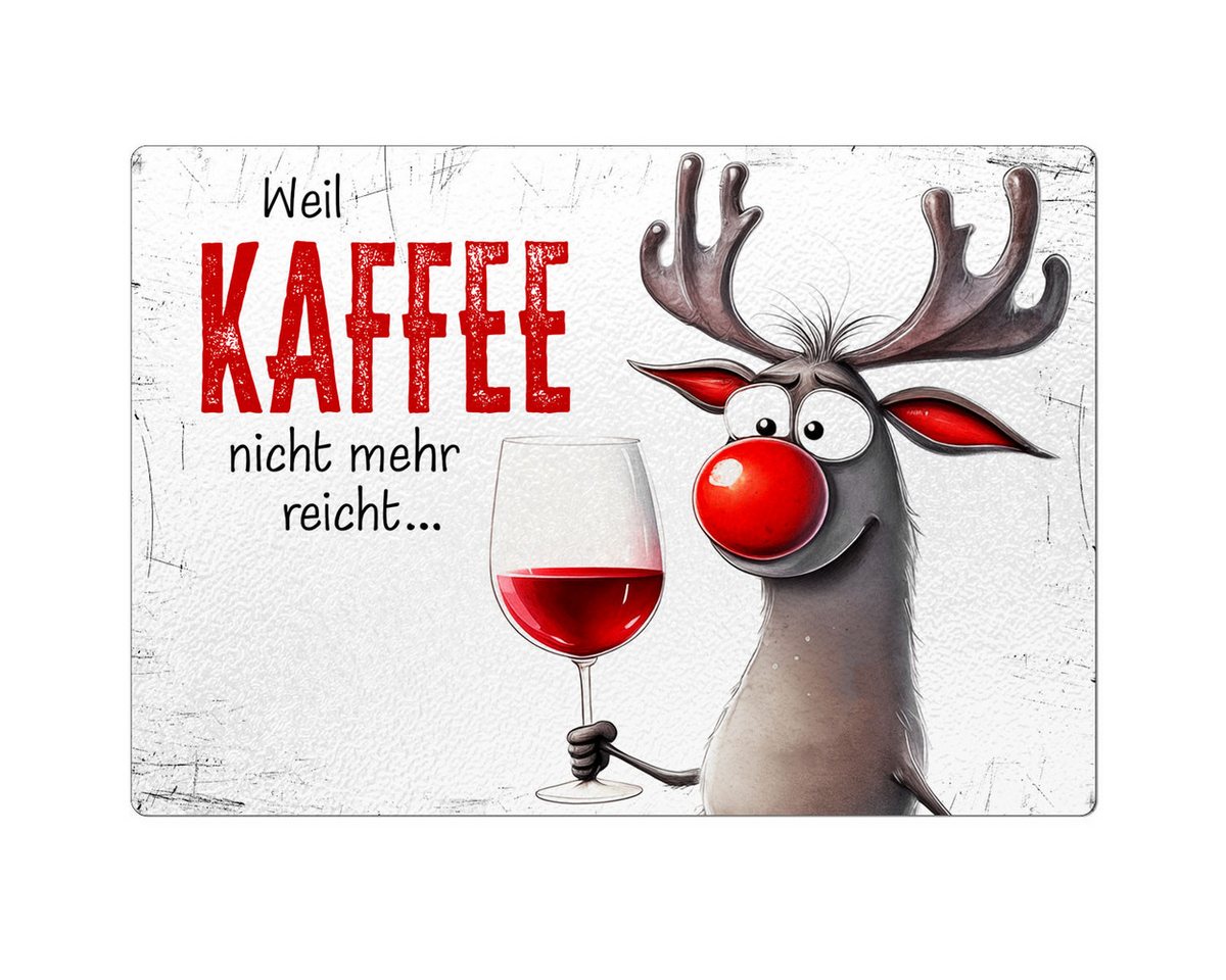 Cadouri Frühstücksbrett KAFFEE REICHT NICHT - Glasschneidebrett mit Motiv, Frühstücksbrettchen, Glas, (1-St., 1 Schneidebrettchen mit 4 rutschhemmenden Gummifüßchen), Glasbrettchen mit strukturierter Oberfläche und abgerundete Ecken von Cadouri