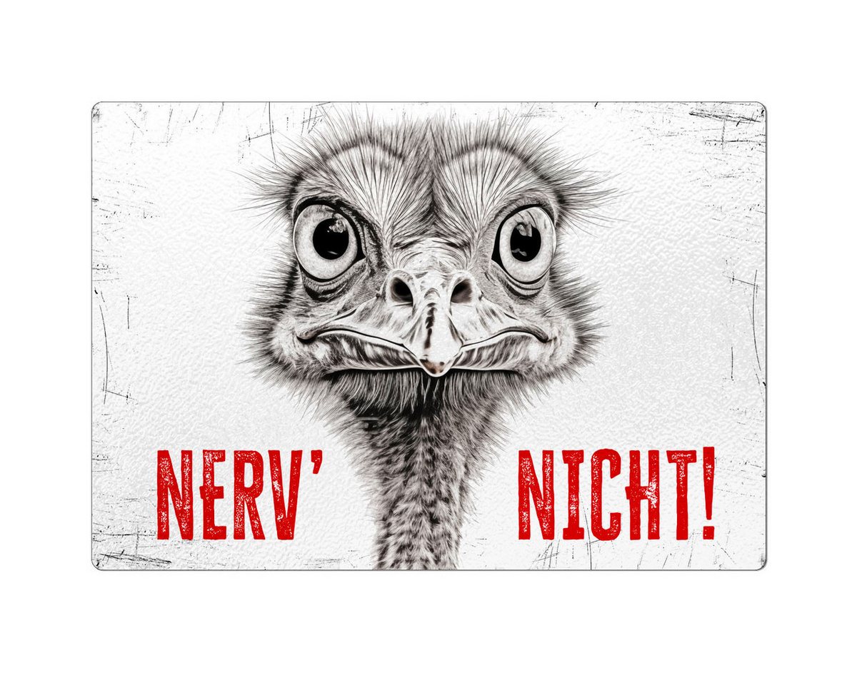 Cadouri Frühstücksbrett NERV' NICHT! - Glasschneidebrett mit Motiv, Frühstücksbrettchen, Glas, (1-St., 1 Schneidebrettchen mit 4 rutschhemmenden Gummifüßchen), Glasbrettchen mit strukturierter Oberfläche und abgerundete Ecken von Cadouri
