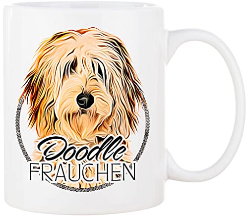 Cadouri Hunde-Tasse DOODLE FRAUCHEN Kaffeetasse mit Spruch - Geschenk für Hundebesitzer von Cadouri