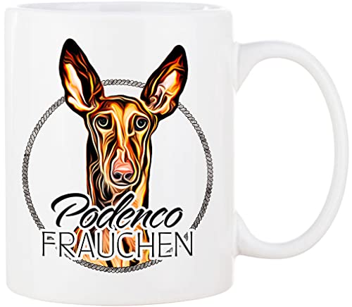 Cadouri Hunde-Tasse PODENCO FRAUCHEN Kaffeetasse mit Spruch - Geschenk für Hundebesitzer von Cadouri
