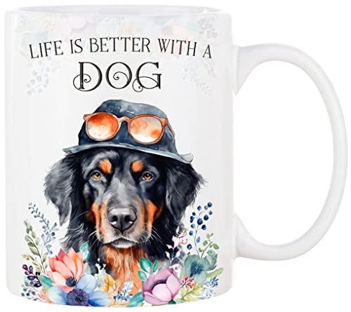 Cadouri Keramik Hunde Tasse mit Spruch „Life is better with a Dog“ und Hovawart - Kaffeetasse mit Hunderasse für Hundebesitzer - originelles Geschenk - handgefertigt | 330 ml Cadouri Keramik Hunde Tasse mit Spruch „Life is better with a Dog“ und Hovawart - Kaffeetasse mit Hunderasse für Hundebesitzer - originelles Geschenk - handgefertigt | 330 ml von Cadouri