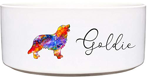 Cadouri Keramik Hundenapf ︎ personalisiert ︎ mit Name deines Hundes┊Futternapf Wassernapf (Golden Retriever) - 1.300 ml von Cadouri