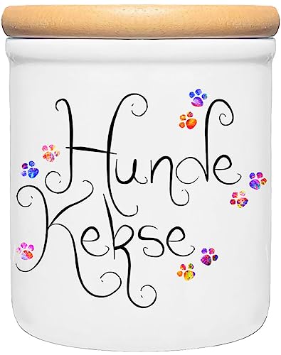 Cadouri Keramik Leckerli-Dose » Hundekekse «┊Snackdose Keksdose Aufbewahrungsdose┊mit Holzdeckel Cadouri Keramik Leckerli-Dose » Hundekekse «┊Snackdose Keksdose Aufbewahrungsdose┊mit Holzdeckel von Cadouri