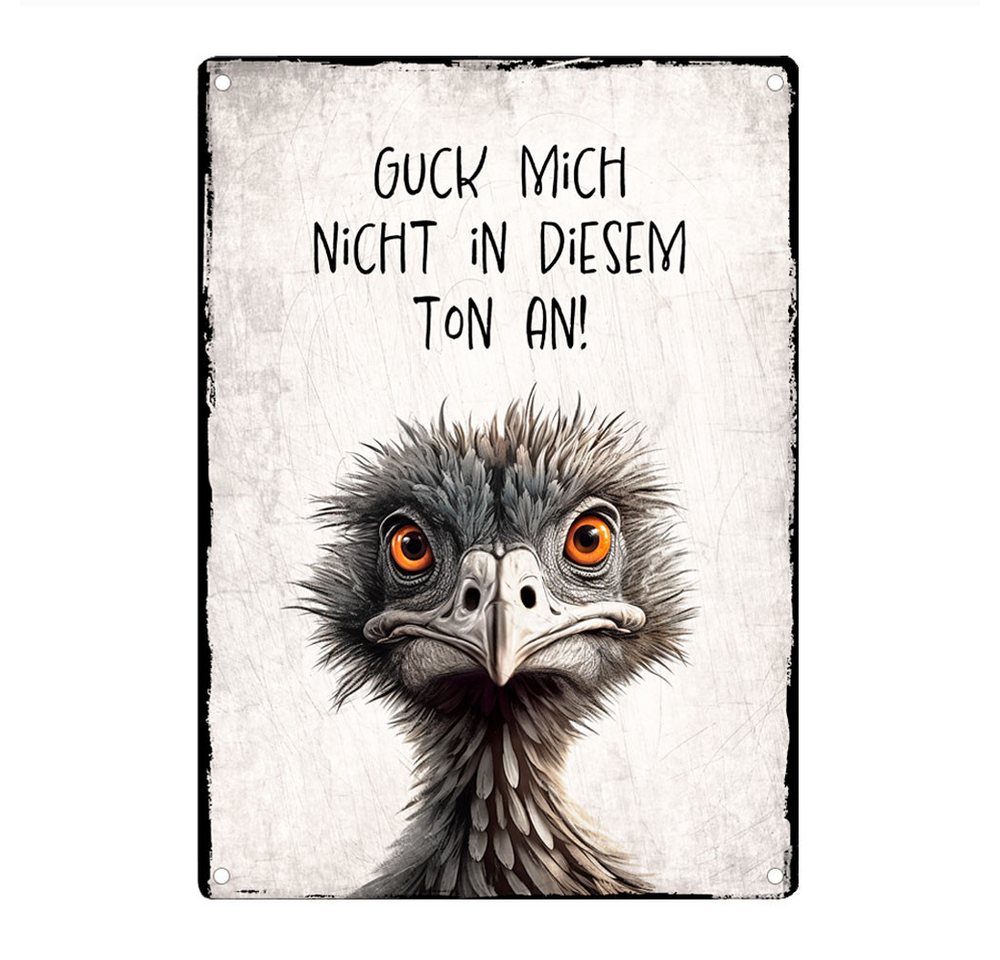 Cadouri Metallschild GUCK MICH NICHT IN DIESEM TON AN - Dekoschild mit Spruch, Blechschild, (1 St., Wandschild mit vier vorgebohrten Löchern), UV-beständig, 28,5 x 20 cm, abgerundete Ecken, humorvolle Geschenkidee von Cadouri