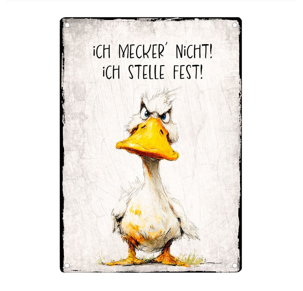 Cadouri Metallschild ICH MECKER' NICHT - Dekoschild mit Spruch, Blechschild, (1 St., Wandschild mit vier vorgebohrten Löchern), UV-beständig, 28,5 x 20 cm, abgerundete Ecken, humorvolle Geschenkidee von Cadouri