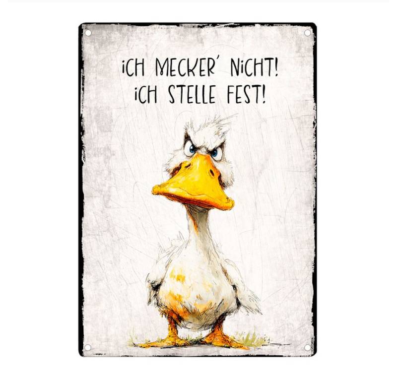 Cadouri Metallschild ICH MECKER' NICHT - Dekoschild mit Spruch, Blechschild, (1 St., Wandschild mit vier vorgebohrten Löchern), UV-beständig, 28,5 x 20 cm, abgerundete Ecken, humorvolle Geschenkidee von Cadouri