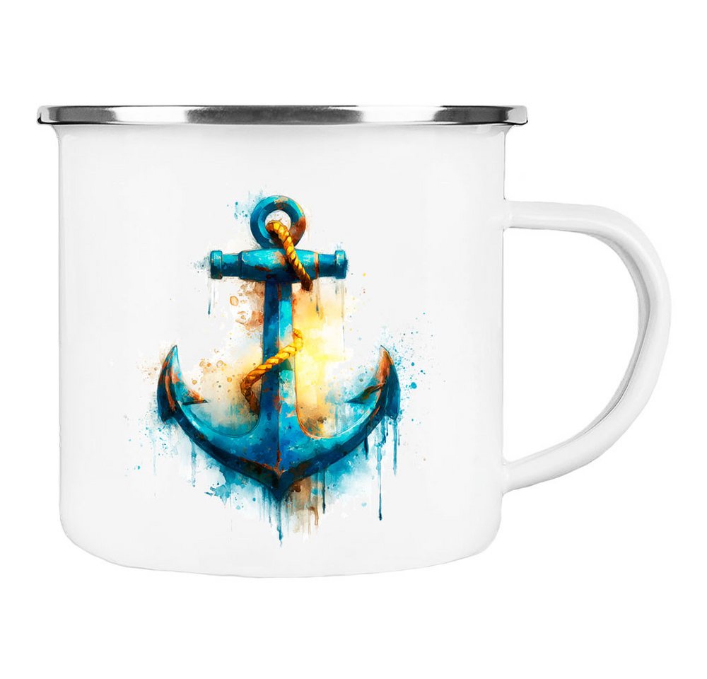 Cadouri Tasse ANKER Camping Emaille Tasse, Campingtasse, Metall, Campingbecher, Kaffeetasse für Camper, handgefertigt, Geschenk, 300 ml Cadouri Tasse ANKER Camping Emaille Tasse, Campingtasse, Metall, Campingbecher, Kaffeetasse für Camper, handgefertigt, Geschenk, 300 ml von Cadouri