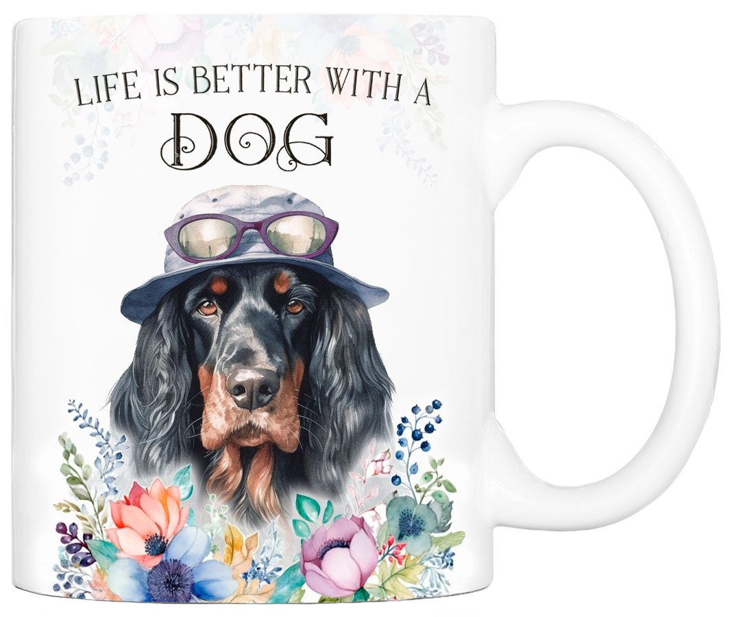 Cadouri Tasse GORDON SETTER - Kaffeetasse für Hundefreunde, Keramik, mit Hunderasse, beidseitig bedruckt, handgefertigt, Geschenk, 330 ml von Cadouri