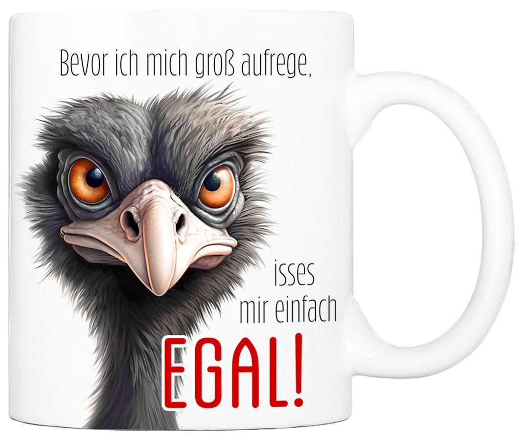 Cadouri Tasse MIR EGAL Bürotasse, Kaffeetasse mit Spruch - Geschenk, Keramik, humorvolle Tasse, beidseitig bedruckt, handgefertigt, 330 ml von Cadouri