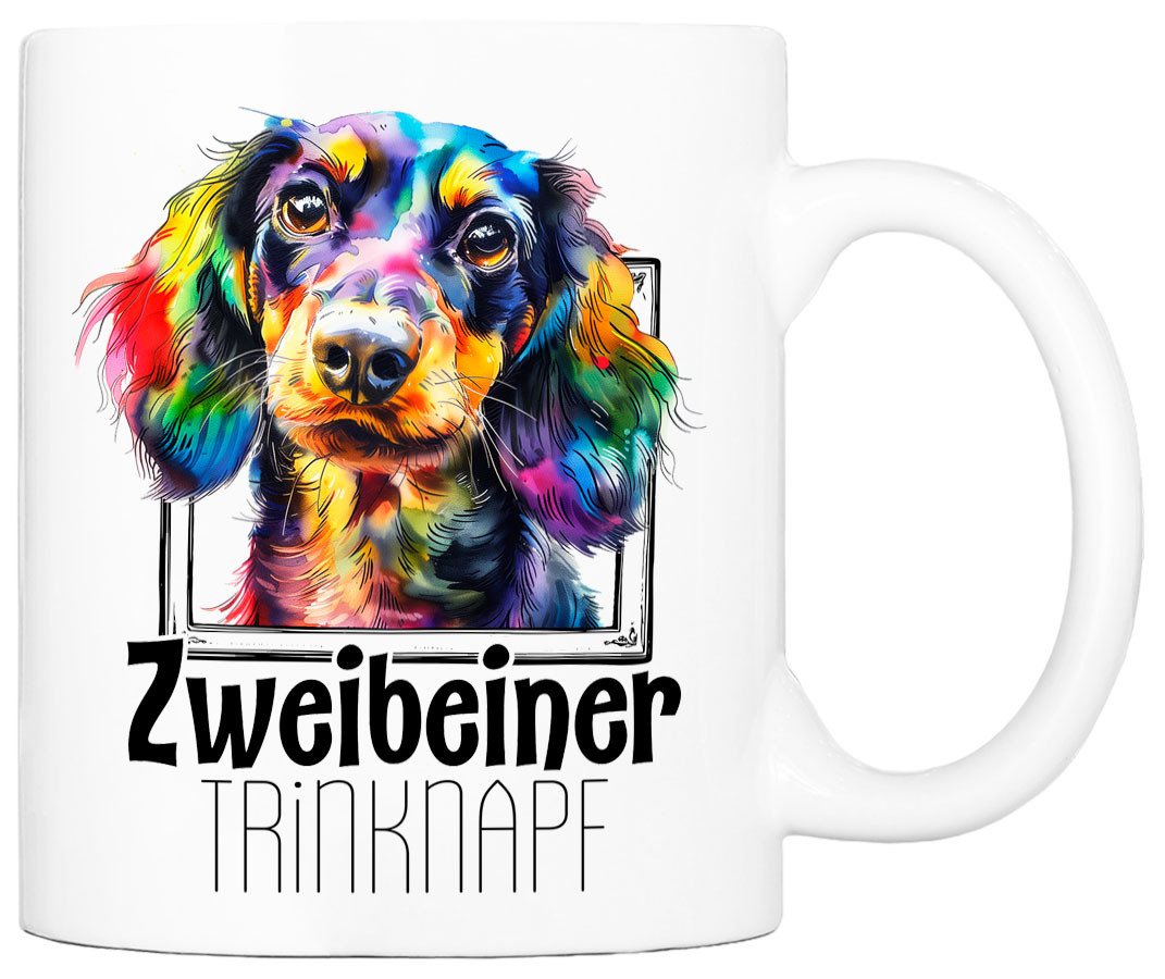 Cadouri Tasse ZWEIBEINER TRINKNAPF mit Dackel - Kaffeetasse für Hundefreunde, Keramik, mit Hunderasse, beidseitig bedruckt, handgefertigt, Geschenk, 330 ml Cadouri Tasse ZWEIBEINER TRINKNAPF mit Dackel - Kaffeetasse für Hundefreunde, Keramik, mit Hunderasse, beidseitig bedruckt, handgefertigt, Geschenk, 330 ml von Cadouri