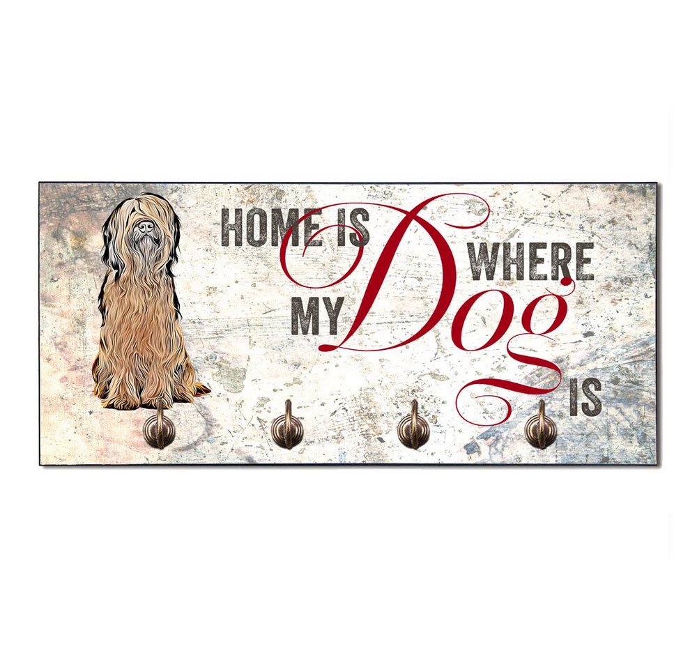 Cadouri Wandgarderobe BRIARD Design-Hundegarderobe für Hundezubehör (Garderobe mit 4 Haken), MDF, mit abgeschrägten Ecken, handgefertigt, für Hundebesitzer von Cadouri