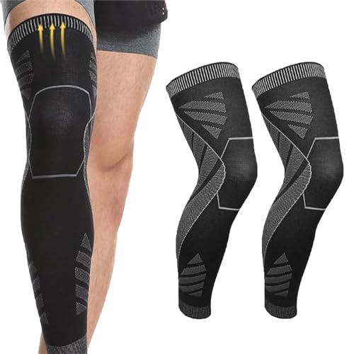 Caduola 1 Paar komplette Bein-Kompressionsmanschetten für Damen und Herren, extra lange Bein- und Wadenstützen,Kniebandage für Basketball,für Basketball,Fußball,LaufenTraining,Arthritis (2 Paar, M) Caduola 1 Paar komplette Bein-Kompressionsmanschetten für Damen und Herren, extra lange Bein- und Wadenstützen,Kniebandage für Basketball,für Basketball,Fußball,LaufenTraining,Arthritis (2 Paar, M) von Caduola