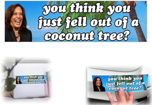Caduola Kamala Harris Kokosnussbaum Meme, You Think You Just Fell Out Of A Coconut Tree Aufkleber, Kokosnussbaum Stoßstangen-Aufkleber, lustige Kamalaharris Laptop Stoßstange Aufkleber Auto Aufkleber Caduola Kamala Harris Kokosnussbaum Meme, You Think You Just Fell Out Of A Coconut Tree Aufkleber, Kokosnussbaum Stoßstangen-Aufkleber, lustige Kamalaharris Laptop Stoßstange Aufkleber Auto Aufkleber von Caduola
