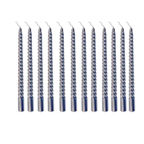 Cadzyre kerzenset – 12 stabkerzen Silber，44g/Stück, pyramidenkerzen，2X25cm Drehen Sie die pyramidenkerzen Silber，Perfekt für Hochzeiten, Partys, Kirchen (argent) von Cadzyre