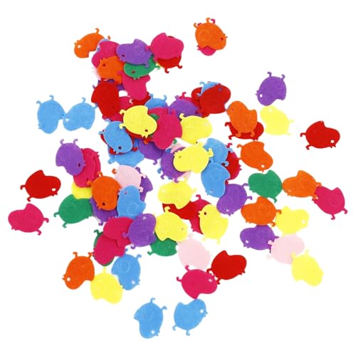 Caelura 100 Stück Filzblumen in Kükenform 2cm, Deko Blumen, Bunte Filz Blumen für Kinkder Basteln, Grußkartenzubehör, DIY-Sammelalbum von Caelura