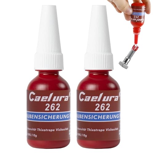 Caelura 2x10ml Schraubensicherung Hochfest 262, Schraubenkleber für Muttern, Schraubensicherungslack, Gewindedichtung, Schraubensicherungsmittel für Verhindern von Lockern, Siegel, Antikorrosion Caelura 2x10ml Schraubensicherung Hochfest 262, Schraubenkleber für Muttern, Schraubensicherungslack, Gewindedichtung, Schraubensicherungsmittel für Verhindern von Lockern, Siegel, Antikorrosion von Caelura
