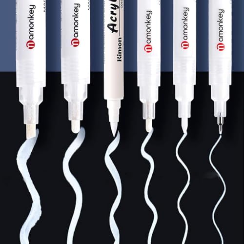 Caelura 6 Lackstift Weiß Set, Weißer Stift, Weiße Fineliner, Weiße Gelstifte zum Zeichnen, Weiß Gelschreiber für Gästebücher und Malen auf schwarzem Papier Caelura 6 Lackstift Weiß Set, Weißer Stift, Weiße Fineliner, Weiße Gelstifte zum Zeichnen, Weiß Gelschreiber für Gästebücher und Malen auf schwarzem Papier von Caelura
