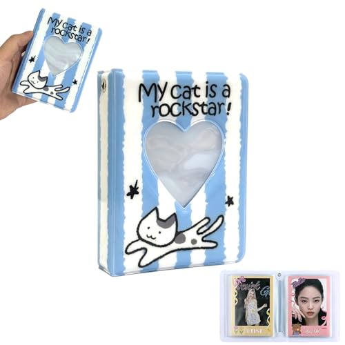 Caelura Mini Fotoalbum, 40 Taschen Kpop Photocard Holder für 2x3 Inch Film, Cute Kpop Photocard Binder(Himmelblau) von Caelura