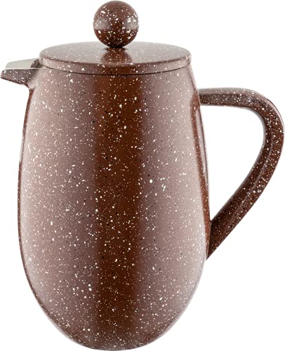 Café Olé BFD-03RG Doppelwandiger Bauchiger Kaffeebereiter aus hochwertigem Edelstahl – Rot Granit, für 3-Mokkatassen geeignet, 350ML Café Olé BFD-03RG Doppelwandiger Bauchiger Kaffeebereiter aus hochwertigem Edelstahl – Rot Granit, für 3-Mokkatassen geeignet, 350ML von Café Olé