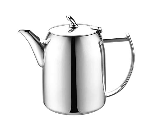 Café Olé CHC-020 Chatsworth Kaffeekanne mit einzigartigem Deckel aus hochwertigem Edelstahl 18/10 – Hochglanzpolitur, 20oz, 0.57L, tropffreies Gieβen, Edestahl von Café Olé