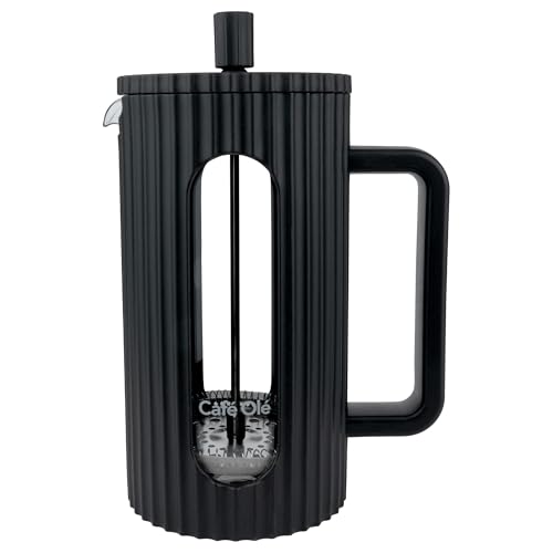 Café Olé Ciao 8 Tasse Cafetière, Edelstahlgewebe, französische Presse, schwarz von Café Olé