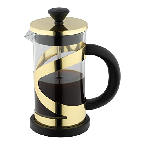 Café Olé Classico Cafetiere, Gold-Finish, 600 ml, 5 Tassen, French Press Kaffeemaschine, hitzebeständiger Griff, Edelstahl, CM-06G von Café Olé