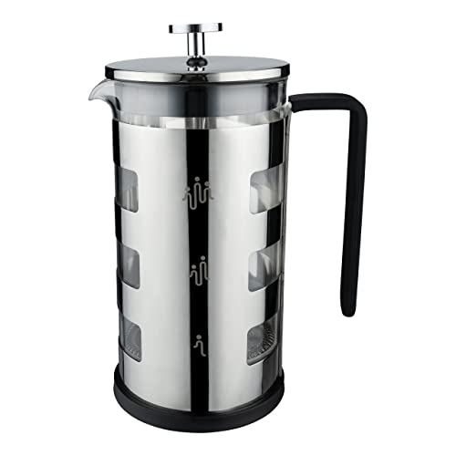 Café Olé FM-03C Amico 350 ml Cafetière Presskaffeemaschine, 3-Tassen-Kaffeemaschine (1 Tasse), Silber von Café Olé
