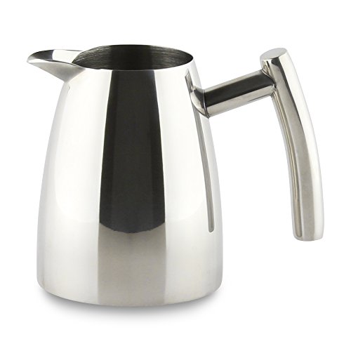 Café Olé HM-010 Milch Krug aus hochwertigem 18/10 Edelstahl – Hochglanzpolitur, 10oz, 0.35L, Steel von Grunwerg