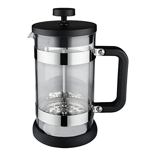 Café Olé LM-08C Moderno 800 ml Cafetière French Press Kaffeemaschine, 6 Tassen, Schwarz/Silber von Café Olé