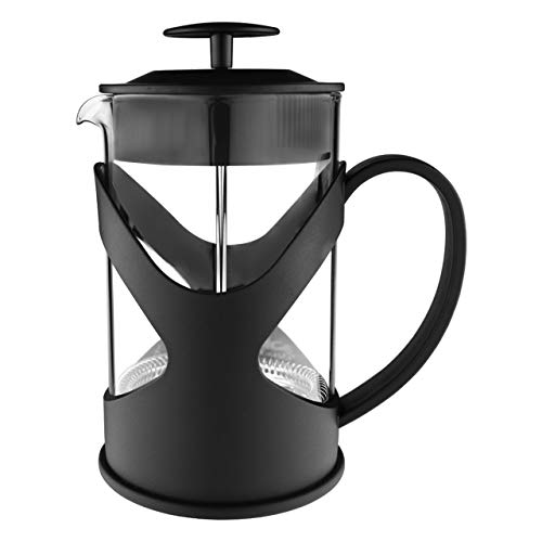 Café Olé XMP-06F Kaffeebereiter Kaffeepresse aus Kunststoff und Glas – Schwarz, Tamper aus Edelstahl, 800ML, für 6 Mokkatassen geeignet, 800 milliliters von Café Olé