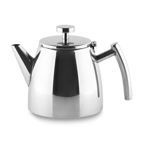 Grunwerg HTP-03DW Doppelwandige Teekanne, Edelstahl 18/10, Hochglanz Poliert, 0,35 L von Café Olé