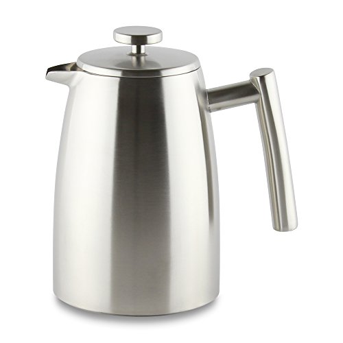 Café Stål Belmont Doppelwandiger Kaffeebereiter aus hochwertigem 18/10 Edelstahl – 6 Mokktassen, 800ML, satiniert, Tamper Café Stål Belmont Doppelwandiger Kaffeebereiter aus hochwertigem 18/10 Edelstahl – 6 Mokktassen, 800ML, satiniert, Tamper von Café Olé