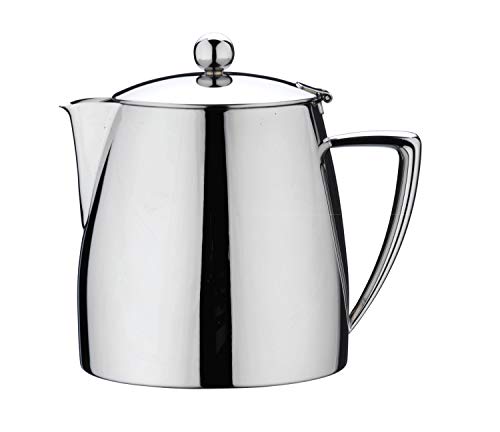 Café Stål Art Deco DT-017 Doppelwandige Teekanne aus hochwertigem 18/10 Edelstahl – Hochglanzpolitur, 17oz von Café Stal