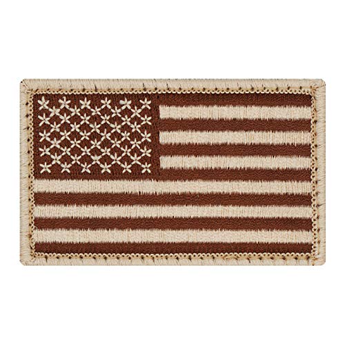 Café Viereck ® Amerika USA Flaggen Patch Gestickt mit Klett - 8 cm x 5 cm (Sand Coyote tarn) von Café Viereck