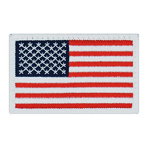 Café Viereck ® Amerika USA Flaggen Patch Gestickt mit Klett - 8 cm x 5 cm (original) von Café Viereck