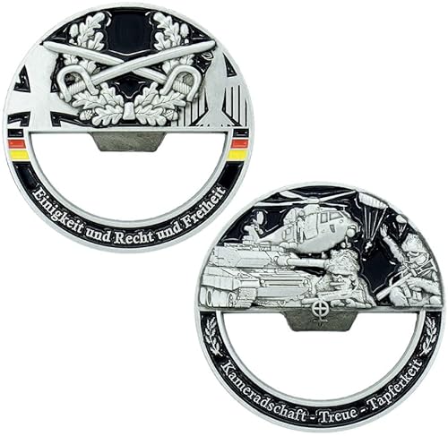 Café Viereck ® Bundeswehr Flaschenöffnercoin - Challenge Coin Münze als Flaschenöffner 5 cm Ø - Heer von Café Viereck