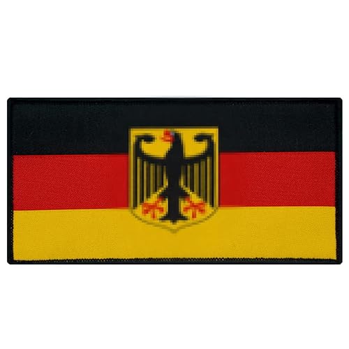 Café Viereck ® Bundeswehr Germany Deutschland Flaggen Patch mit Adler - gewebt mit Klett (14 x 7 cm) von Café Viereck