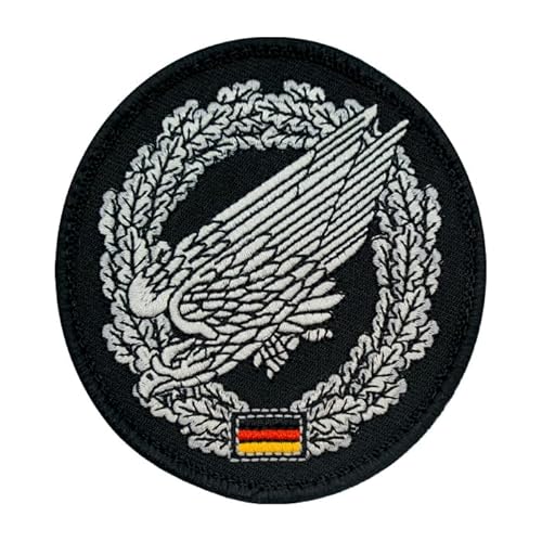 Café Viereck ® Bundeswehr Truppengattung Barettabzeichen Patch Gestickt mit Klett - 8,5 cm hoch (Fallschirmjäger) von Café Viereck