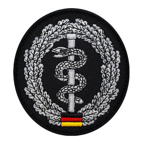 Café Viereck ® Bundeswehr Truppengattung Barettabzeichen Patch Gestickt mit Klett - 8,5 cm hoch (Sanitätsdienst) von Café Viereck