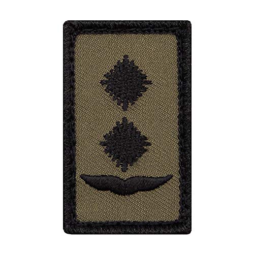 Café Viereck ® Oberleutnant Luftwaffe Bundeswehr Rank Patch mit Dienstgrad - Gestickt mit Klett – 3 x 5 cm (Oliv Mini) von Café Viereck