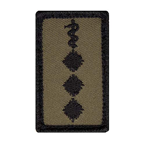 Café Viereck ® Stabsarzt Bundeswehr Rank Patch mit Dienstgrad - Gestickt mit Klett – 3 x 5 cm (Oliv mini) von Café Viereck