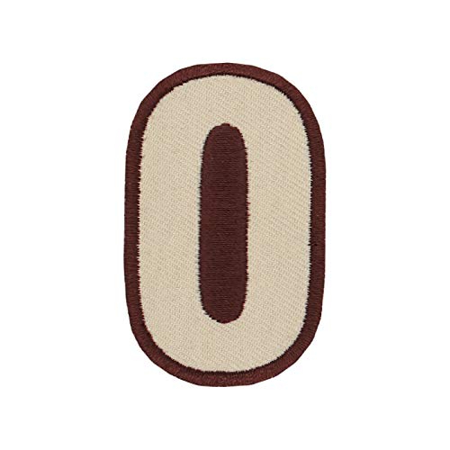 Café Viereck ® taktisches Nummern Patch Oliv & Sand Gestickt mit Klett – alle Zahlen - 3,2 x 5,1 cm (Nummer 0 Sand) von Café Viereck