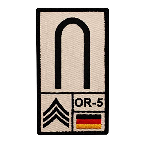 Café Viereck Unteroffizier Bundeswehr Rank Patch mit Dienstgrad, Deutschlandflagge, NATO-Rang und US-Rank gestickt mit Klett (Sand) von Café Viereck