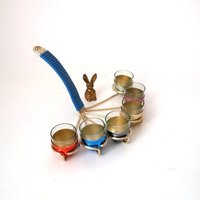 Short Glasses Rack, Anodized Aluminium Short Glasses, 50S Cup, Ironal Aluminum Mug, Vintage Barware, Gift For Him Her, Retro Bar Tool von CafeIrma