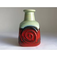 Vintage Bay Ammonite Vase, West German Art Pottery 60S, Mid Century Modern 60S Ceramic Vase , Design Red Wgp Mcm von CafeIrma