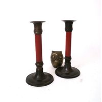 Vintage Boho Candlestick Holder, Set Of Two Holders Hollywood Regency, Mid Century von CafeIrma