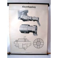 Vintage Pull Down Poster Technical Drawing Chart, Science School Gdr Mechanic's Wall Chart Educational von CafeIrma